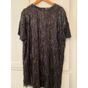 Zara black sequin tunic dress